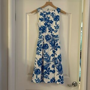 A-line Floral Dress with Open Back